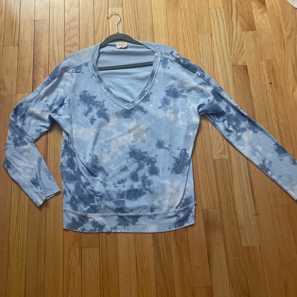 Sunny Studio White and Blue Tie Diy Long Sleeve - Picture 1 of 6